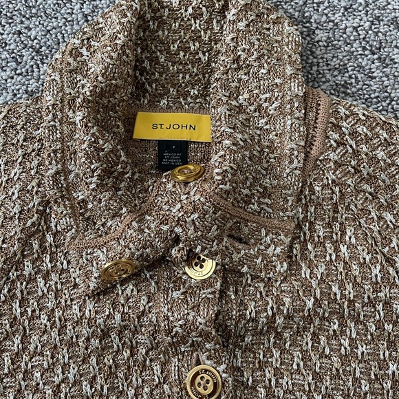 St John Gold Knit Sweater Jacket P XS - Picture 3 of 5